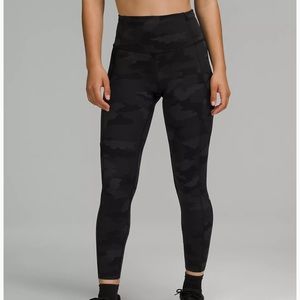 Lululemon 25 Fast & Free leggings size 0 Depp coal camouflage
